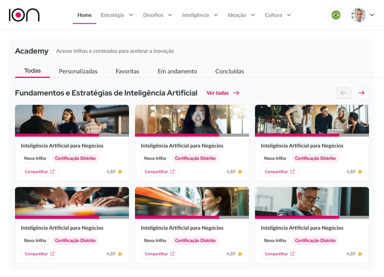 Trilhas da Academy do ÍON sobre inteligência artificial
